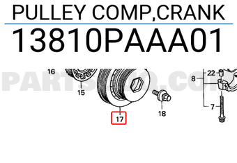 Honda 13810PAAA01 PULLEY COMP,CRANK