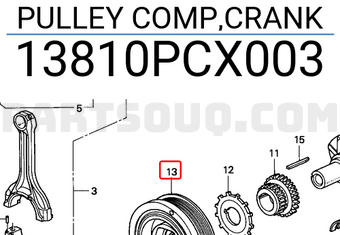 Honda 13810PCX003 PULLEY COMP,CRANK