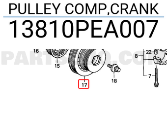 Honda 13810PEA007 PULLEY COMP,CRANK