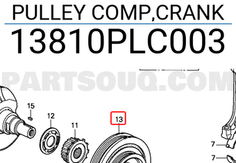 Honda 13810PLC003 PULLEY COMP,CRANK