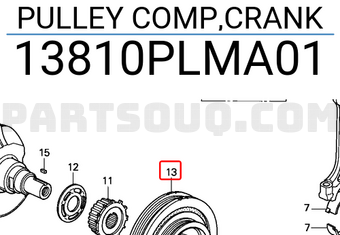 Honda 13810PLMA01 PULLEY COMP,CRANK