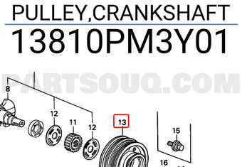 Honda 13810PM3Y01 PULLEY,CRANKSHAFT