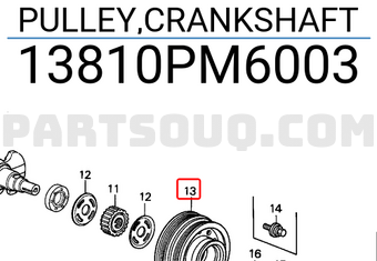 Honda 13810PM6003 PULLEY,CRANKSHAFT