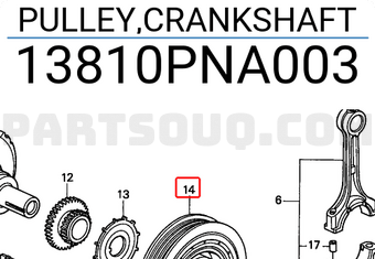 Honda 13810PNA003 PULLEY,CRANKSHAFT