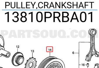 Honda 13810PRBA01 PULLEY,CRANKSHAFT