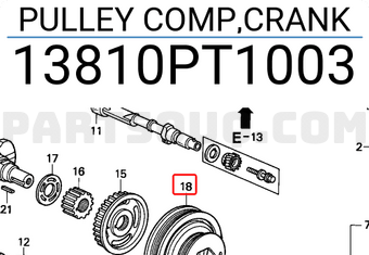 Honda 13810PT1003 PULLEY COMP,CRANK