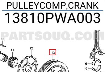Honda 13810PWA003 PULLEYCOMP,CRANK