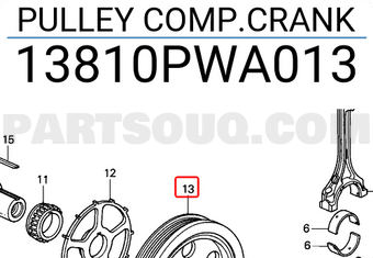 Honda 13810PWA013 PULLEY COMP.CRANK