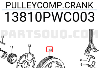 Honda 13810PWC003 PULLEYCOMP.CRANK