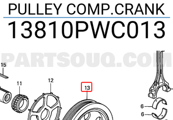Honda 13810PWC013 PULLEY COMP.CRANK