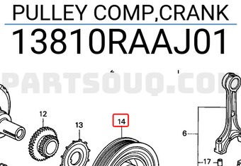 Honda 13810RAAJ01 PULLEY COMP,CRANK