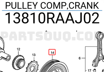 Honda 13810RAAJ02 PULLEY COMP,CRANK