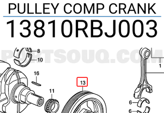 Honda 13810RBJ003 PULLEY COMP CRANK