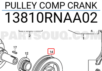 Honda 13810RNAA02 PULLEY COMP CRANK
