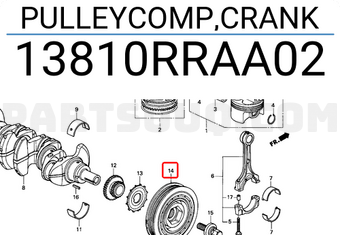 Honda 13810RRAA02 PULLEYCOMP,CRANK