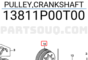 Honda 13811P00T00 PULLEY,CRANKSHAFT