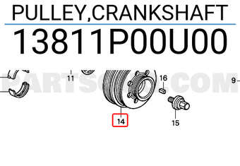 Honda 13811P00U00 PULLEY,CRANKSHAFT