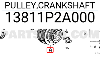 Honda 13811P2A000 PULLEY,CRANKSHAFT