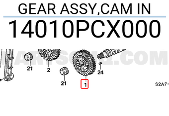 Honda 14010PCX000 GEAR ASSY,CAM IN