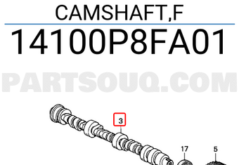 Honda 14100P8FA01 CAMSHAFT,F