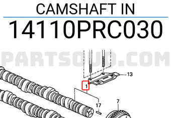 Honda 14110PRC030 CAMSHAFT IN