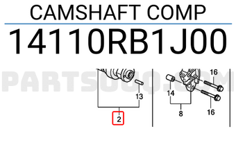 Honda 14110RB1J00 CAMSHAFT COMP