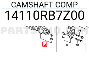 Honda 14110RB7Z00 CAMSHAFT COMP