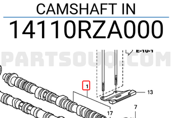 Honda 14110RZA000 CAMSHAFT IN
