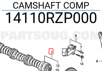 Honda 14110RZP000 CAMSHAFT COMP