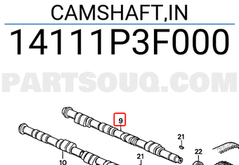 Honda 14111P3F000 CAMSHAFT,IN