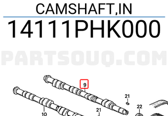 Honda 14111PHK000 CAMSHAFT,IN