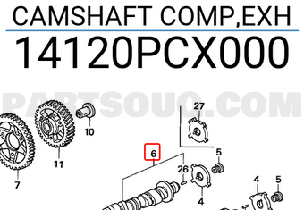 Honda 14120PCX000 CAMSHAFT COMP,EXH