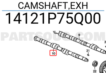 Honda 14121P75Q00 CAMSHAFT,EXH