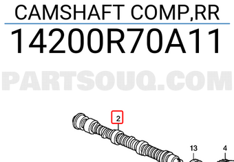 Honda 14200R70A11 CAMSHAFT COMP,RR