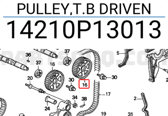 Honda 14210P13013 PULLEY,T.B DRIVEN