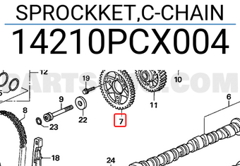 Honda 14210PCX004 SPROCKKET,C-CHAIN