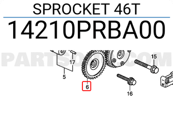 Honda 14210PRBA00 SPROCKET 46T