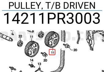 Honda 14211PR3003 PULLEY, T/B DRIVEN
