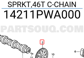 Honda 14211PWA000 SPRKT,46T C-CHAIN