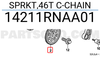 Honda 14211RNAA01 SPRKT,46T C-CHAIN