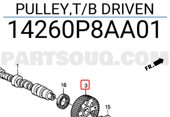Honda 14260P8AA01 PULLEY,T/B DRIVEN