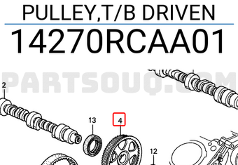 Honda 14270RCAA01 PULLEY,T/B DRIVEN