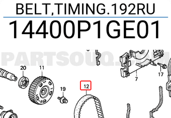 Honda 14400P1GE01 BELT,TIMING.192RU