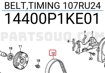 Honda 14400P1KE01 BELT,TIMING 107RU24