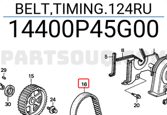 Honda 14400P45G00 BELT,TIMING.124RU