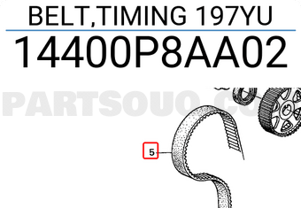Honda 14400P8AA02 BELT,TIMING 197YU