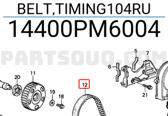 Honda 14400PM6004 BELT,TIMING104RU