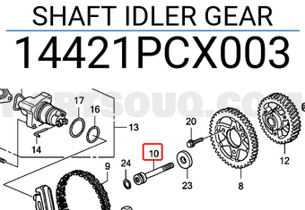 Honda 14421PCX003 SHAFT IDLER GEAR