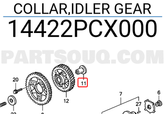 Honda 14422PCX000 COLLAR,IDLER GEAR