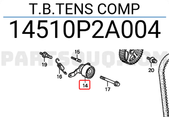 Honda 14510P2A004 T.B.TENS COMP